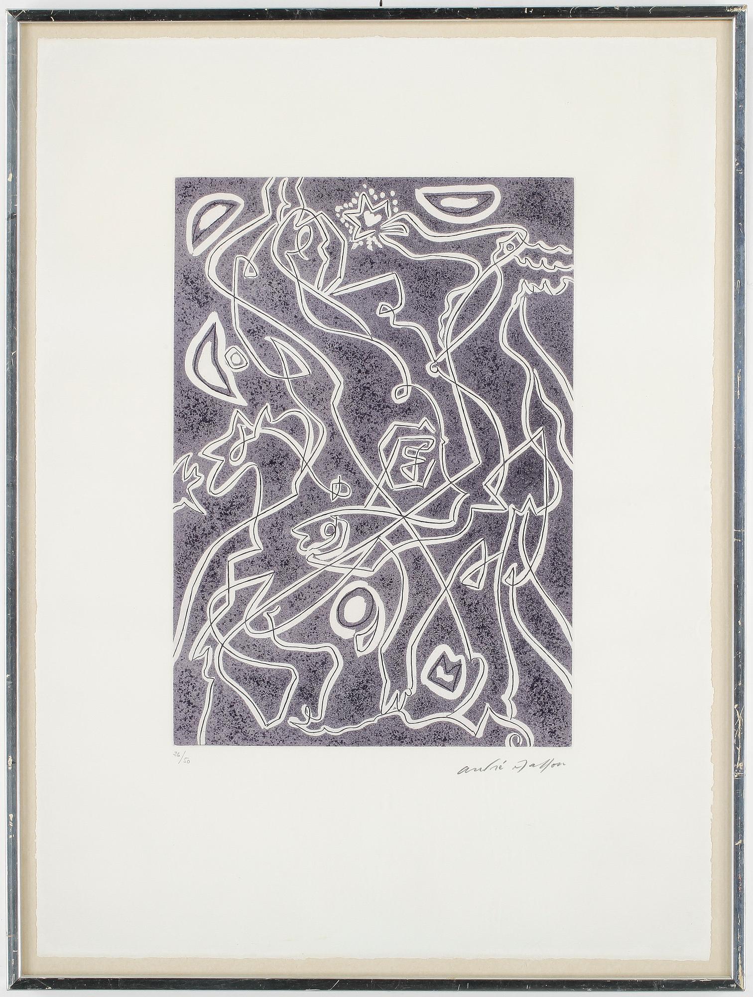 ANDRÉ MASSON. Etsning, signerad Andre Masson, numrerad 26/50.