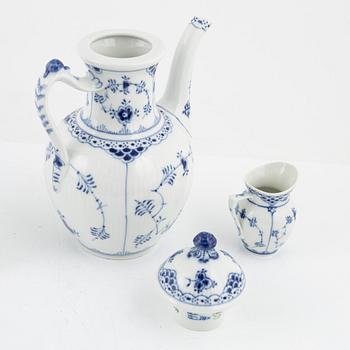 A 26-piece porcelain coffee sevice, half lace 'Musselmalet', Royal Copenhagen, Denmark.