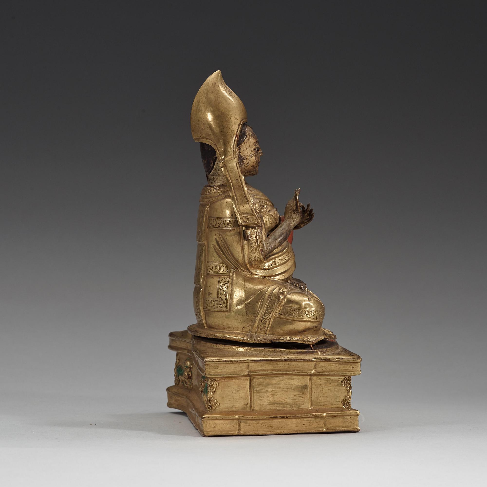 TSONG KAPA, förgylld. Mongoliet, 1700-tal.