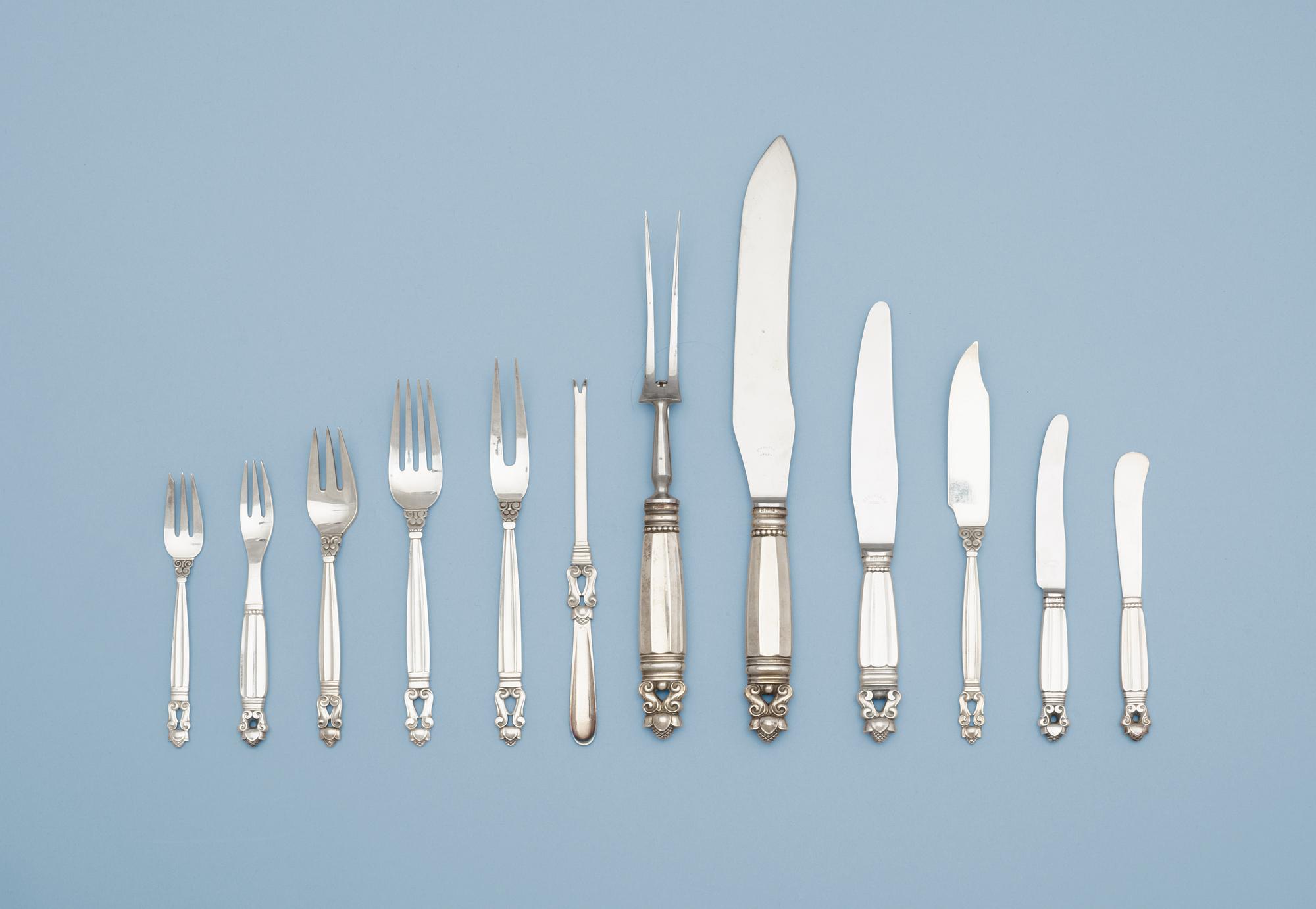 A set of 145 pcs of Johan Rohde´s 'Acorn' flatware.