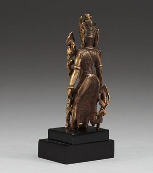 BODHISATTVA, förgylld brons. Nepal, 1700-tal.