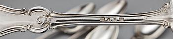 SKEDAR, 6+2, silver, "Olga", flertal mästare, bla JohanTheodor Palmgren i Norrköping, mest 1800-tal. Totalvikt ca 280 g.