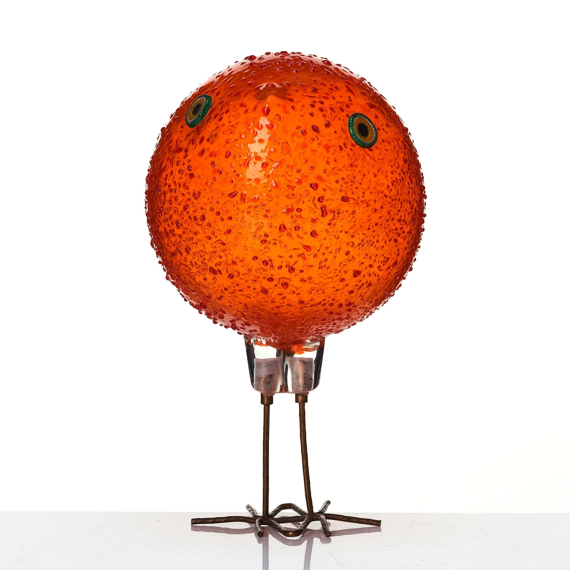 Alessandro Pianon, a 'Pulcino' glass sculpture of a bird, Vistosi, Murano Italien 1960-tal.