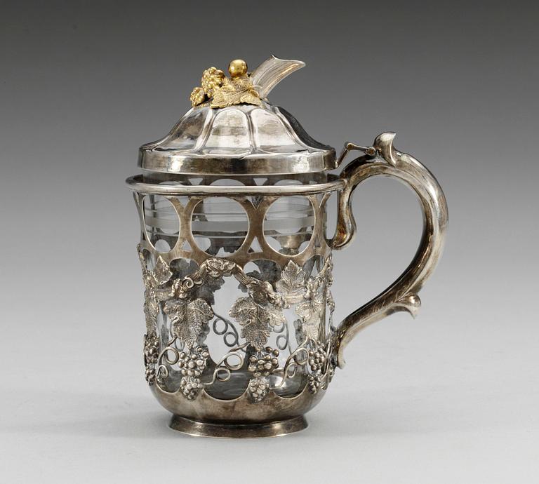 TEGLASHÅLLARE, silver. Sasikov, Moskva 1879.