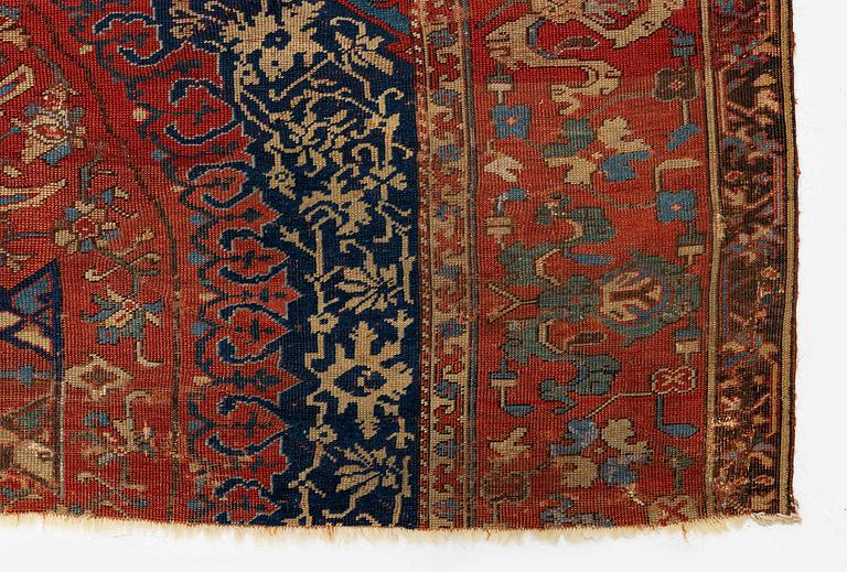 A variant of a 'Medallion' Ushak carpet fragment, West Anatolia, c. 260 x 285, late 16th century.