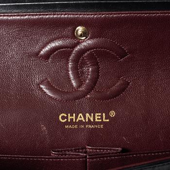 Chanel, A black leather 'Double Flap Bag Small'.
