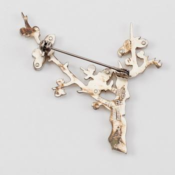 BROSCH, sterlingsilver, Wiven Nilsson, Lund 1970. Total vikt ca 7 g.
