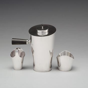 KARL WOJTECH, a three pcs coffee service, Stockholm 1930's.