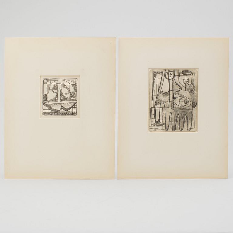 LARS ENGLUND, Pencil, 2, signed and dated -51.