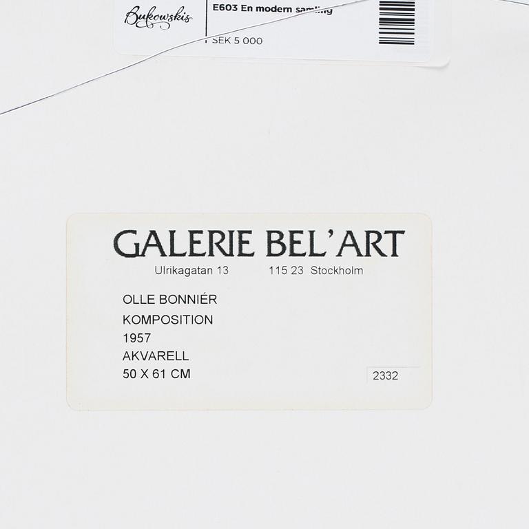 OLLE BONNIÉR, mixed media on paper, signed and dated -52.