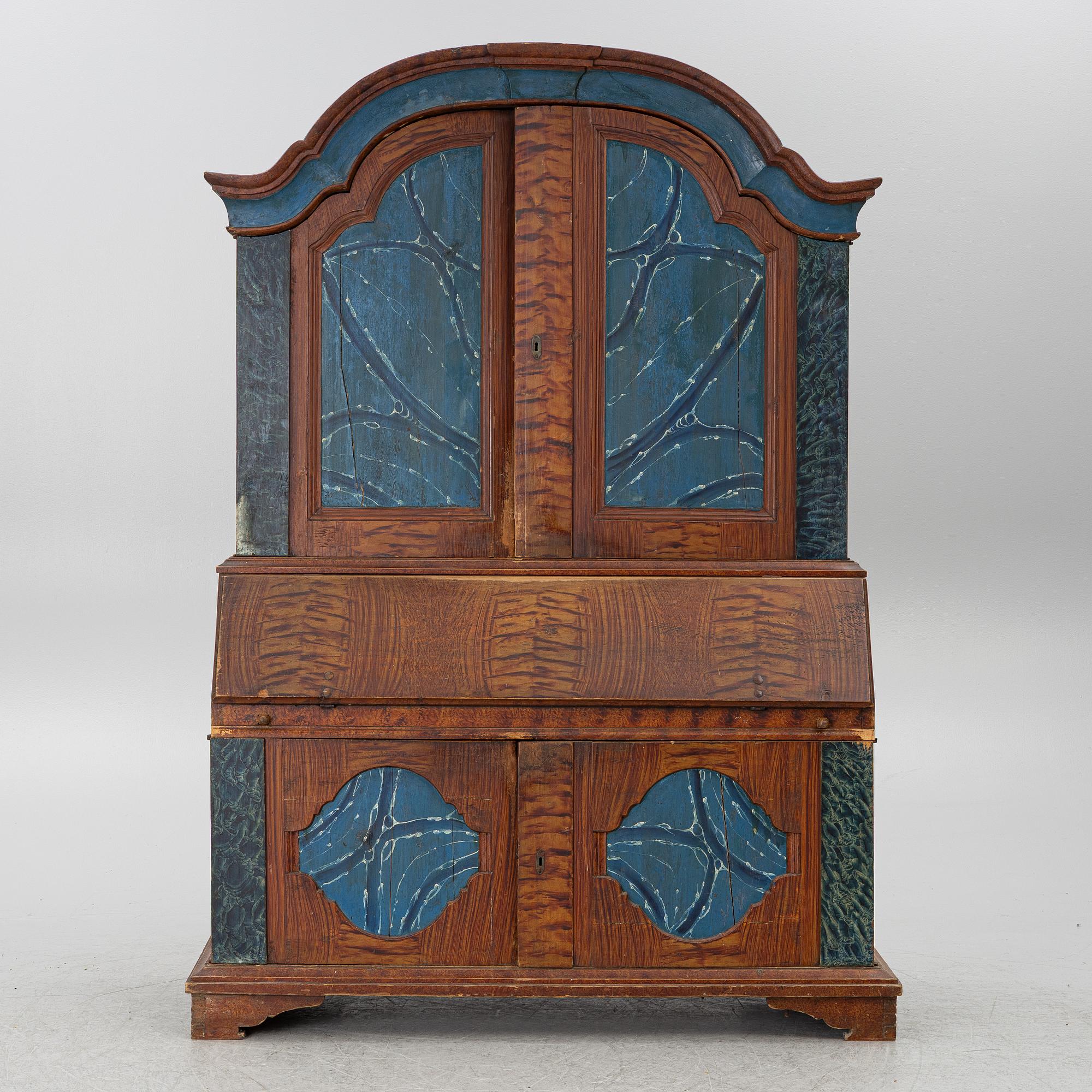 A writing cabinet, Värmland, dated 1862.