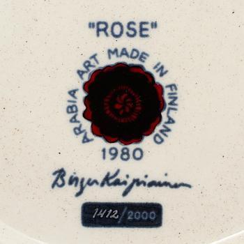 FAT, porslin, "Rose", Birger Kaipiainen, Arabia, numrerad 1412/2000, 1980.