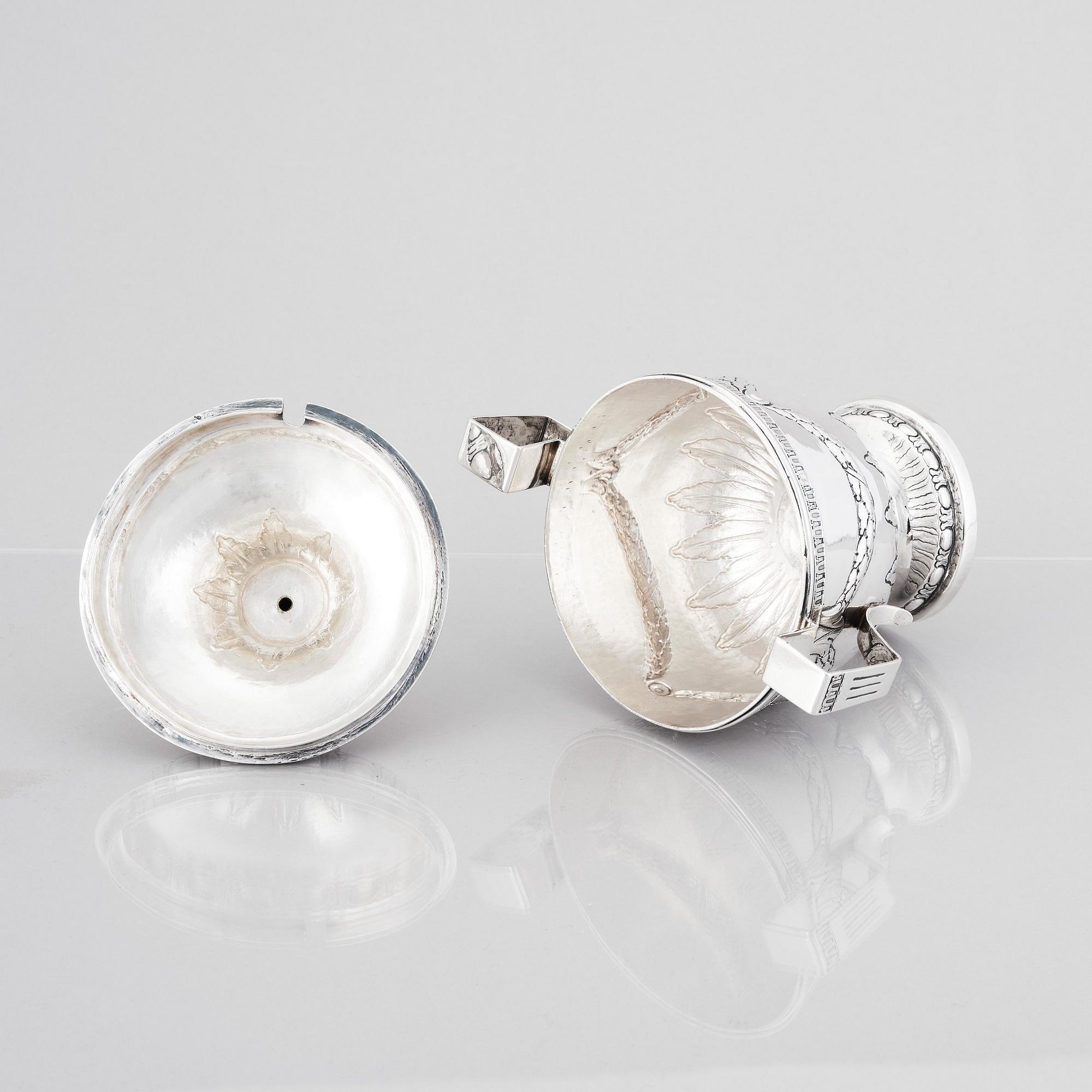 Lars Boye, sockerskål med lock, silver, Stockholm 1780. Gustaviansk.