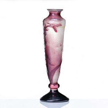 Emile Gallé, an Art Nouveau fire-polished cameo glass vase, Nancy. France.