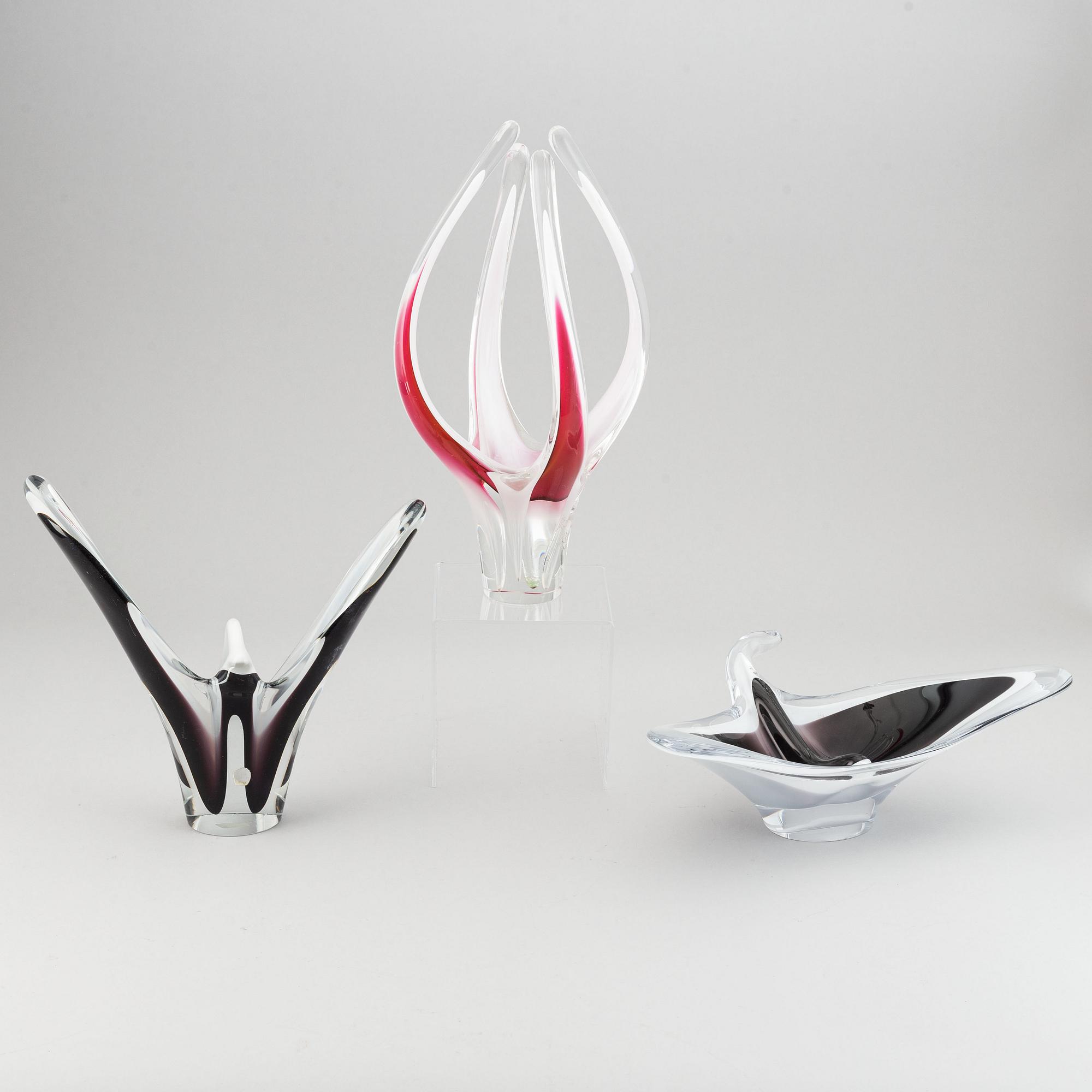 Paul Kedelv, glas, 3 delar, "Coquille", Flygsfors.