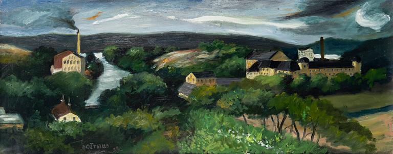 Lars Boëthius, Landscape with Factories and Houses.