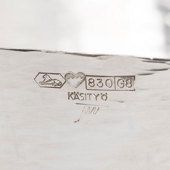 TAPIO WIRKKALA, Two silver bowls, marked TW, Kultakeskus oy, Hämeenlinna Finland 1975 and 1984.