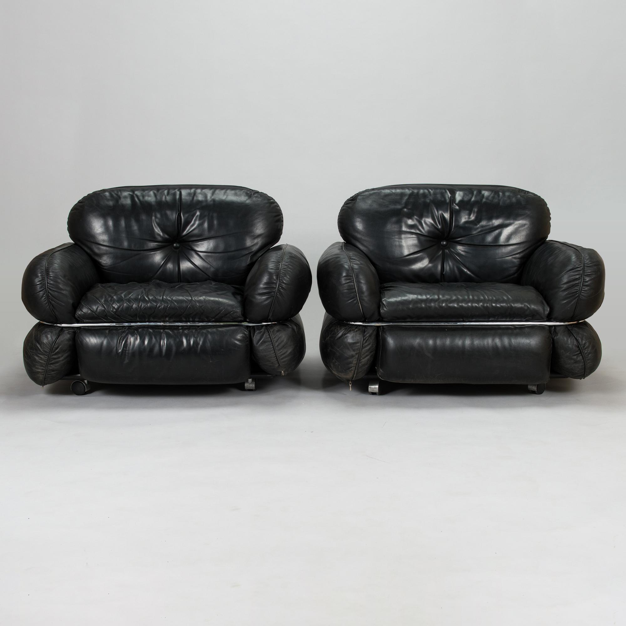 Kurt Hvitsjö, A pair of 1970's 'Hannibal' armchairs for Isku.