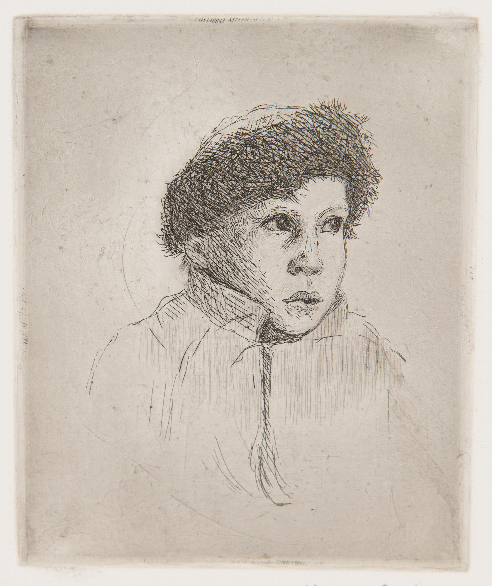 Hugo Simberg, "Gosse i pälsmössa" (Boy wearing a fur hat).