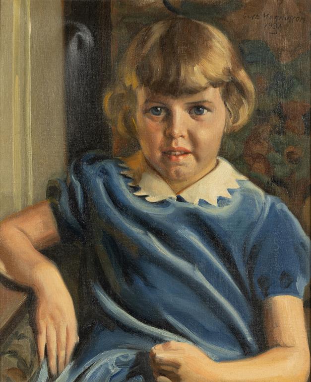 Gustaf Magnusson, Girl in a blue dress.