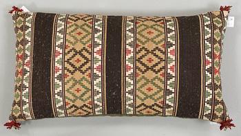 CARRIAGE CUSHION. Double-interlocked tapestry. 49,5 x 92,5 cm. Scania, Sweden, Österlen 19th century.