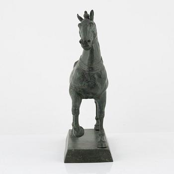 A patinated metal sculpture after the Horses of Saint Mark.