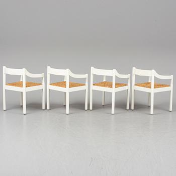 VICO MAGISTRETTI, stolar, 4 st, "Carimate", Cassina, Italien.