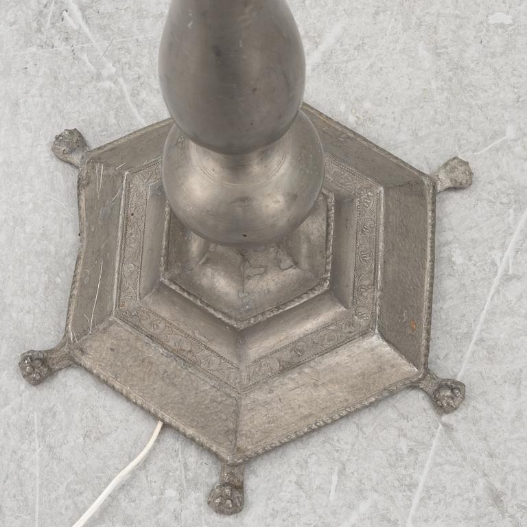 Floor lamp, tin, 1920s-30s.