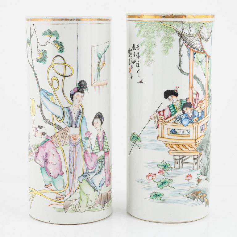 Two of porcelain vases, China, mid 20th century.