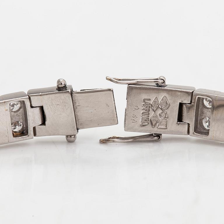 Björn Weckström, a platinum bracelet, 'Arno', with diamonds totalling 0.60 ct according to engraving. Lapponia 1982.