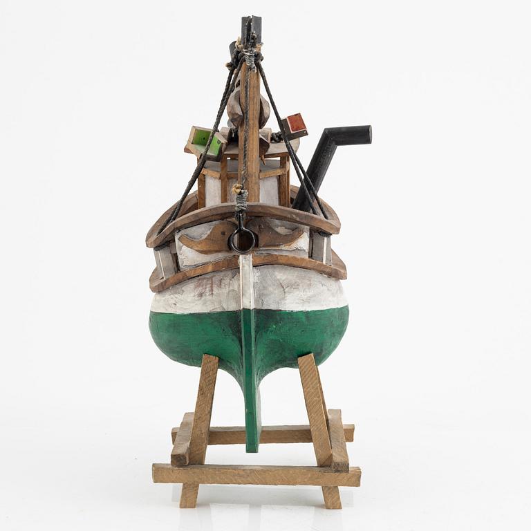 Bengt Lundin, skulptur, bemålat trä/blandteknik.
