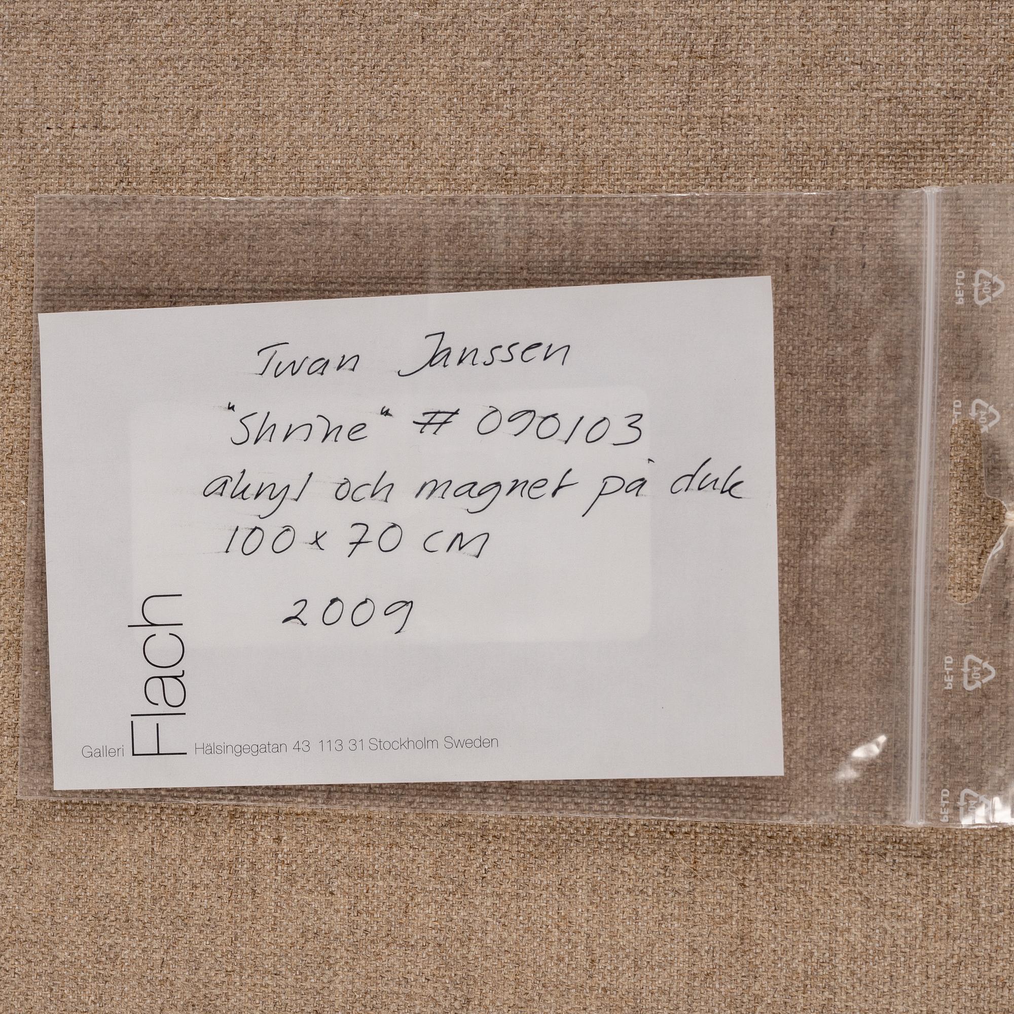 Twan Janssen, acrylic and magnet on canvas, three dimensional work.