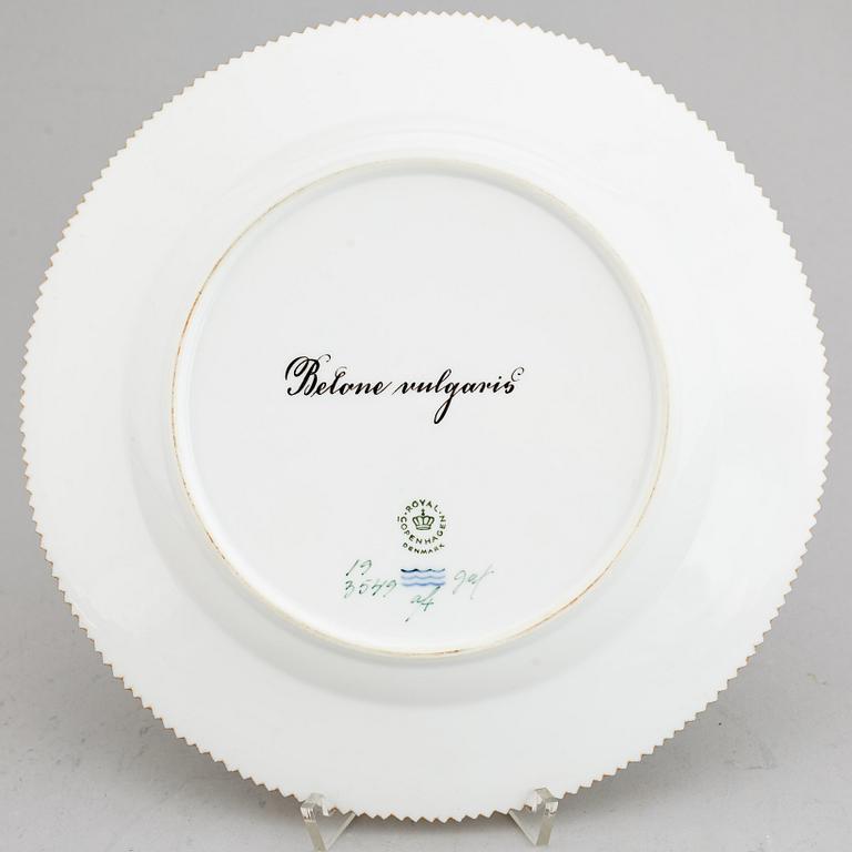 A set of six Royal Copenhagen 'Fauna Danica' dishes, Denmark, 20th Century.