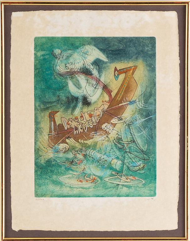 Roberto Matta, colouretchings, 10, on japonpaper, signed 68/100.