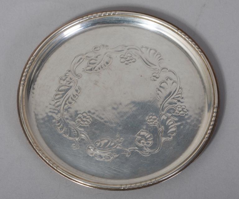 GLASUNDERLÄGG, 6 st, silver, Georg Jensen.