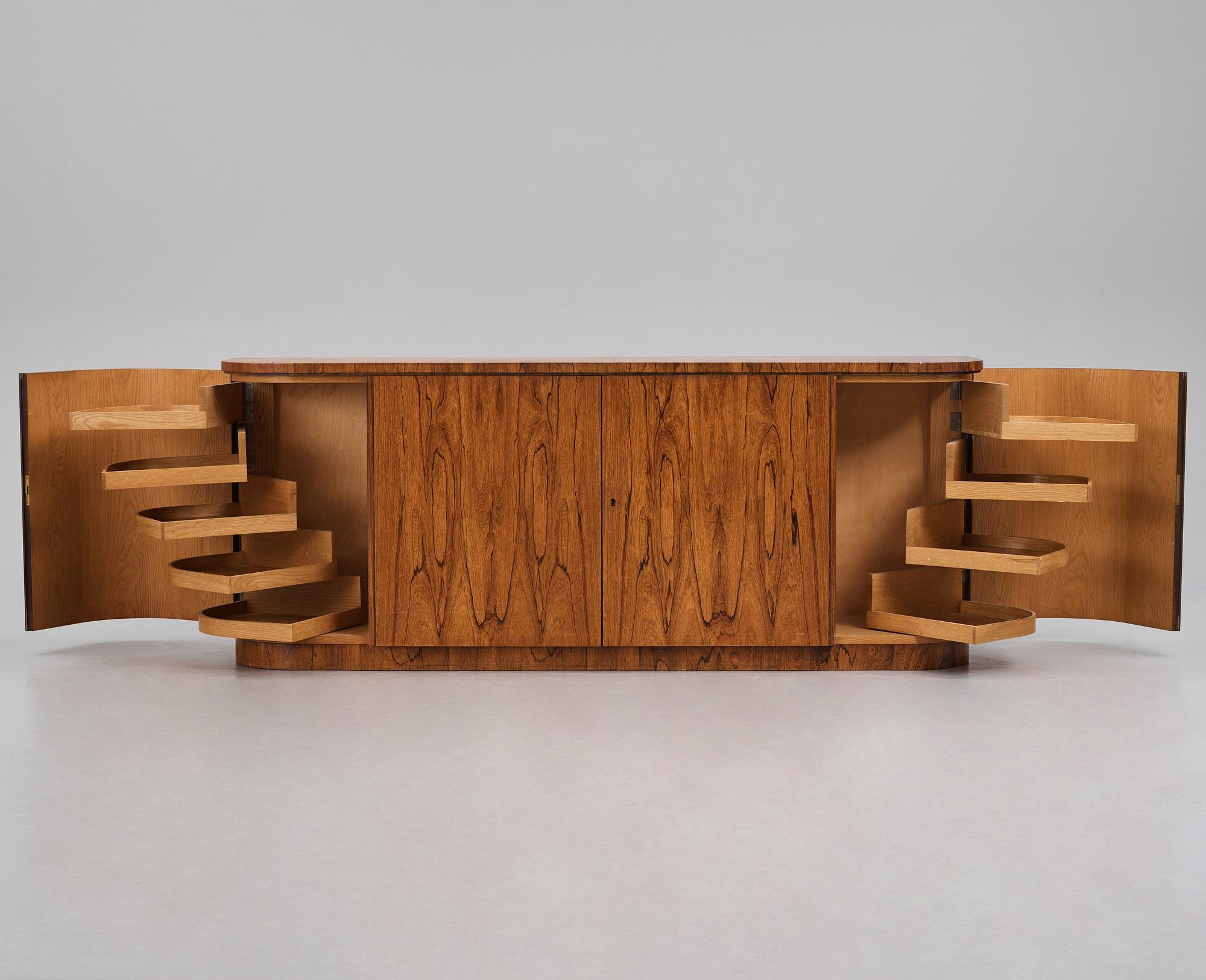 Greta Magnusson Grossman, a zebrano veneered sideboard, Firma Studio, Stockholm ca 1935.
