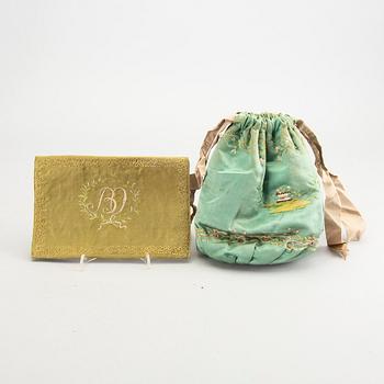 Plånböcker 3 st samt väska empire 1800-talets mitt.