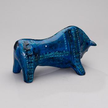 A ceramic bull from the Rimini blu-series by Bitossi, Italy 1960s.