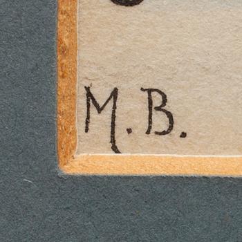 OKÄND KONSTNÄR, gouache, sign. MB.