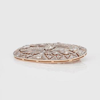 A BROOCH set with rose- and old-cut diamonds.