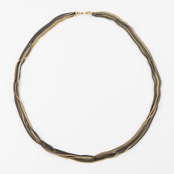 Necklace, probably Ole Lynggaard, six rows, gold and silver.