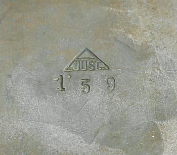 VAS, diskometall, Just Andersen, Danmark, 1900-talets första hälft.