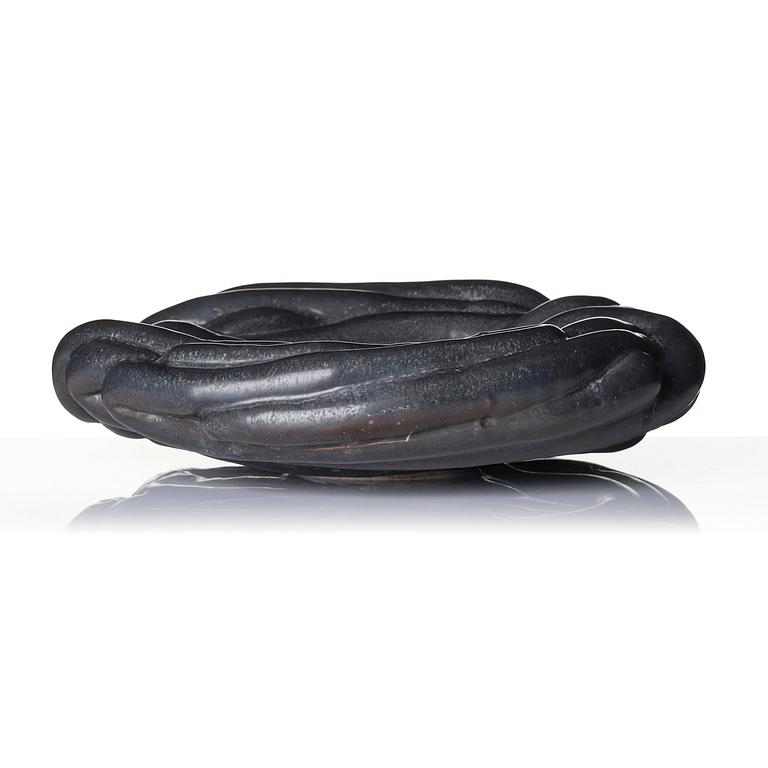 Mårten Medbo, a stoneware sculpture/dish,  "Slangfat", ed. 4/8, executed in his studio, 2008.