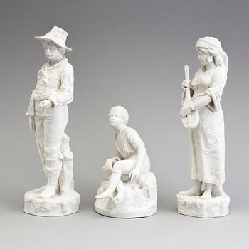 FIGURE, tre st, parian, Gustafsberg, 1800-talets andra hälft.