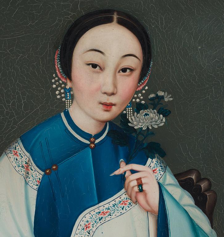 Okänd konstnär, oljemålning. Qingdynastin, 1800-tal.