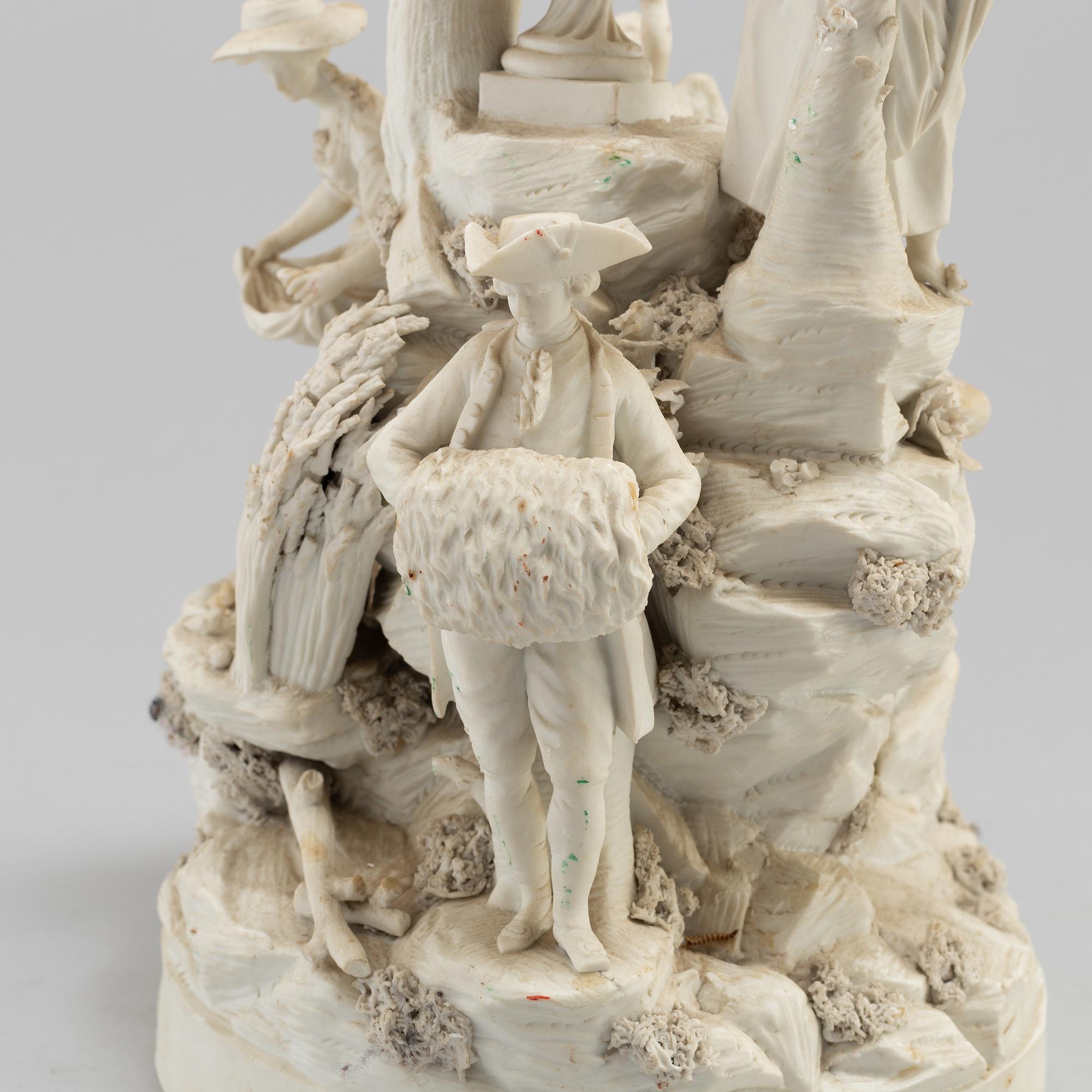 A porcelain figurine group circa 1900.