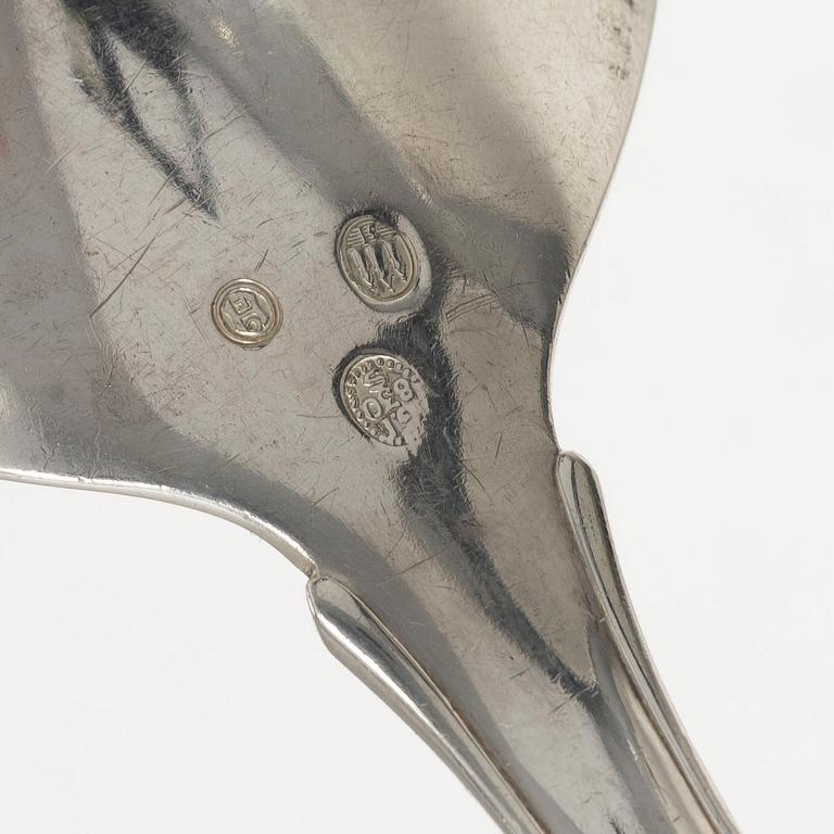 Georg Jensen, large serving spoon, silver, model "Lily of the Valley", Copenhagen, Denmark 1931.