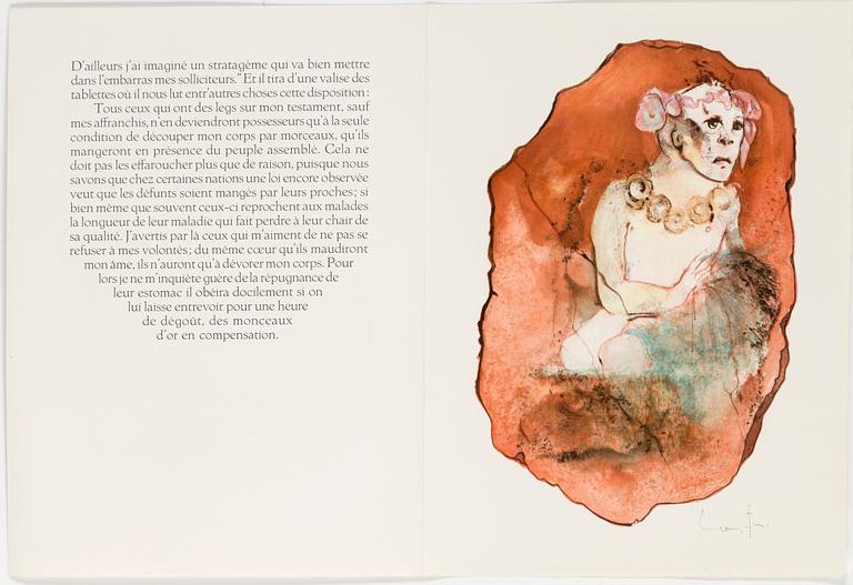 LEONOR FINI, a set of ten signed coloured lithographs, "Satiricon", nr 131, 1970.