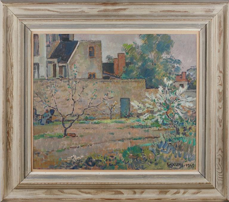 EDVIN OLLERS, olja på papp-pannå, sign och dat 1945.