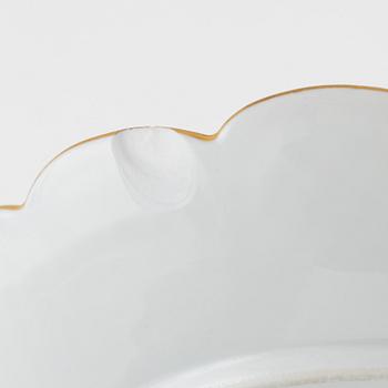 A set of six Meissen porcelain plates, circa 1900.
